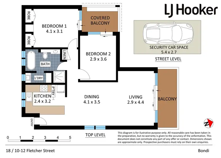 Floorplan of Homely apartment listing, 18/10-12 Fletcher Street, Bondi NSW 2026