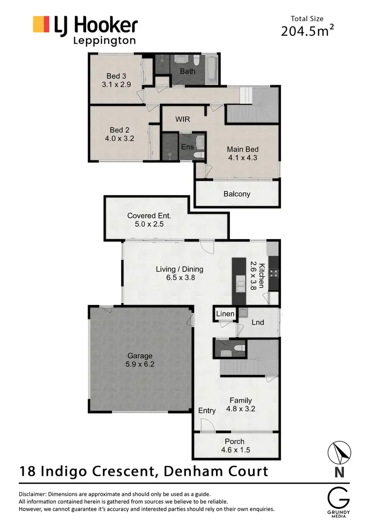 Floorplan of Homely house listing, 18 Indigo Crescent, Denham Court NSW 2565