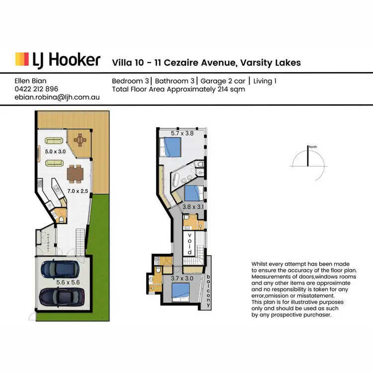 Floorplan of Homely townhouse listing, 10/11 Cezaire Avenue, Varsity Lakes QLD 4227