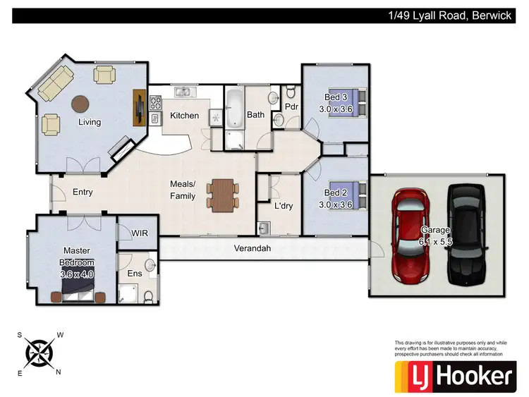 Floorplan of Homely villa listing, 1/49 Lyall Road, Berwick VIC 3806