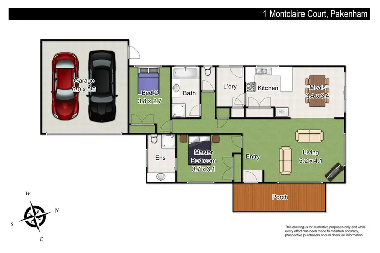 Floorplan of Homely unit listing, 1/1 Montclaire Court, Pakenham VIC 3810