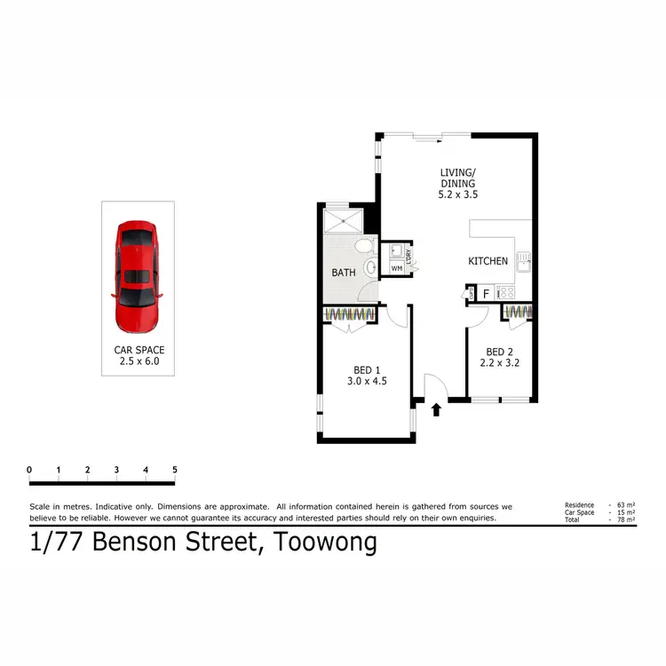 Floorplan of Homely unit listing, 1/77 Benson Street, Toowong QLD 4066