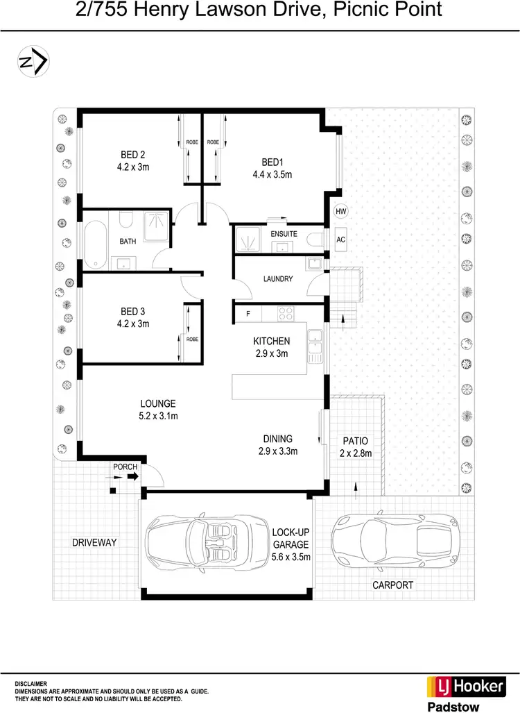 Floorplan of Homely villa listing, 2/755 Henry Lawson Drive, Picnic Point NSW 2213