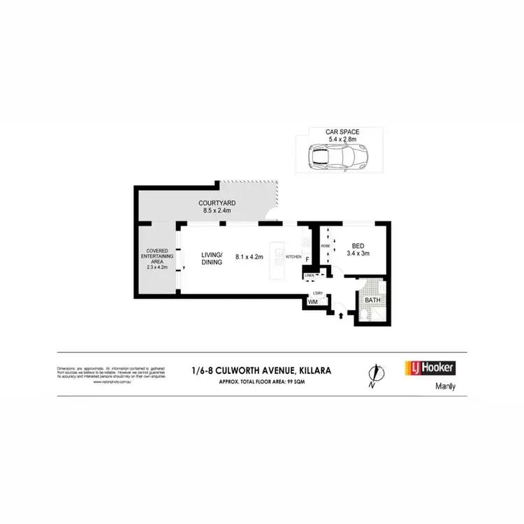 Floorplan of Homely apartment listing, 1/6-8 Culworth Avenue, Killara NSW 2071