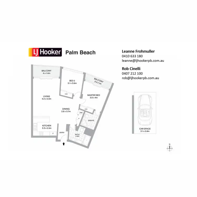 Floorplan of Homely unit listing, 6C/973 Gold Coast Highway, Palm Beach QLD 4221