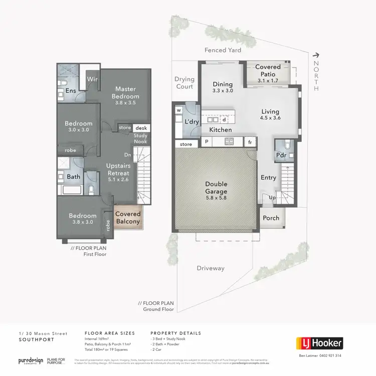 Floorplan of Homely townhouse listing, 1/30 Mason Street, Southport QLD 4215