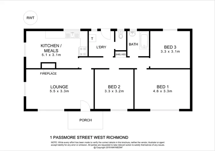 Floorplan of Homely house listing, 1 Passmore Street, West Richmond SA 5033