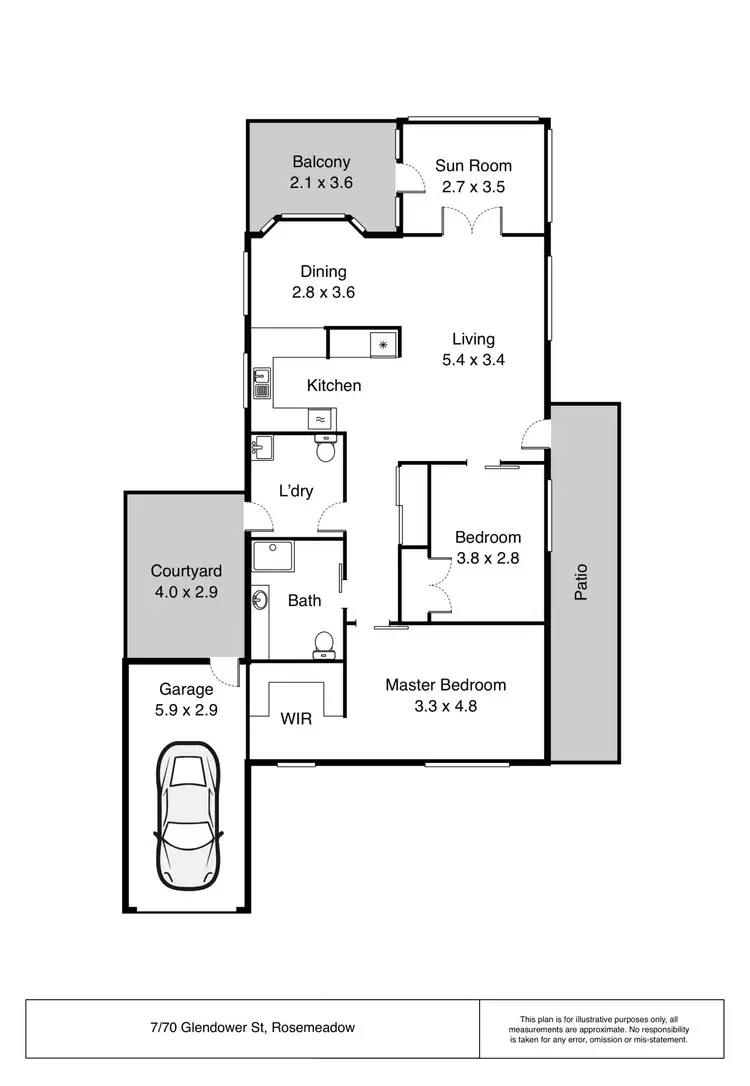 Floorplan of Homely villa listing, 7/70 Glendower Street, Rosemeadow NSW 2560