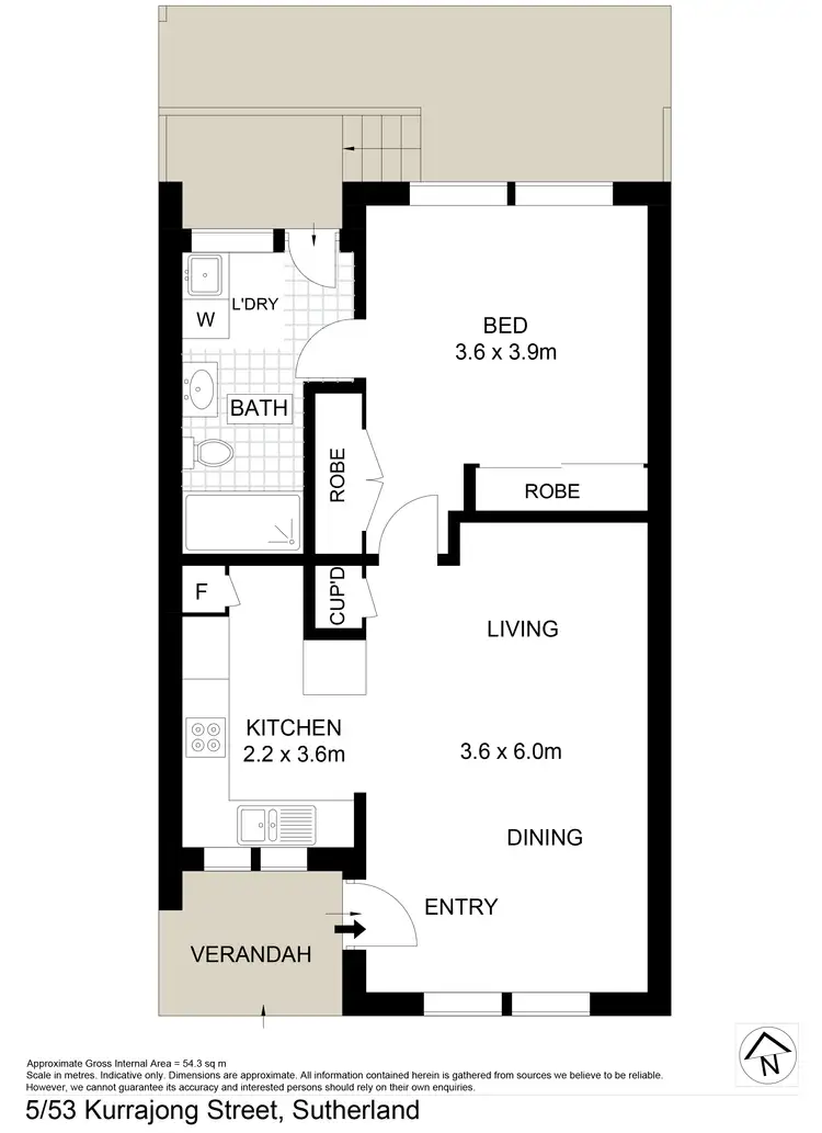 Floorplan of Homely villa listing, 5/53 Kurrajong Street, Sutherland NSW 2232