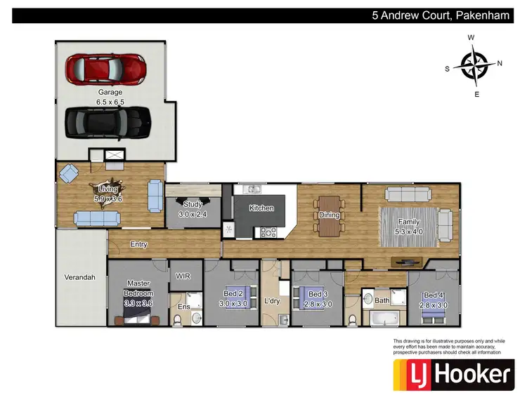 Floorplan of Homely house listing, 5 Andrew Court, Pakenham VIC 3810