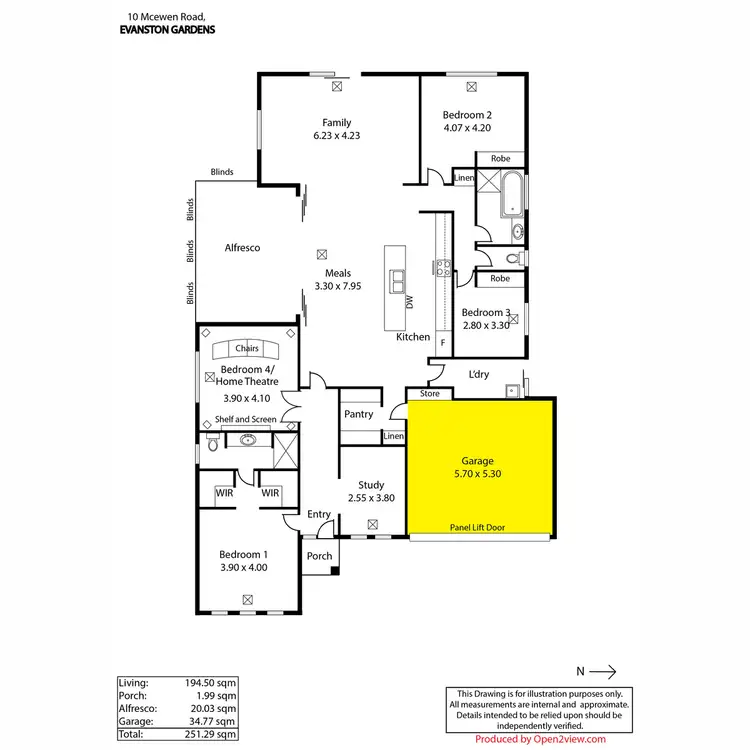 Floorplan of Homely house listing, 10 McEwen Road, Evanston Gardens SA 5116