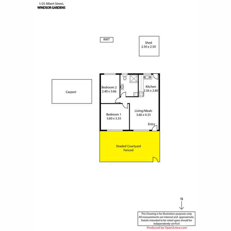 Floorplan of Homely unit listing, 1/25 Albert Street, Windsor Gardens SA 5087