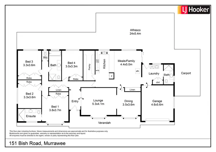 Floorplan of Homely house listing, 151 Bish Road, Murrawee VIC 3586