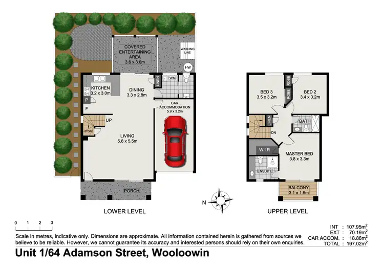 Floorplan of Homely townhouse listing, 1/64 Adamson Street, Wooloowin QLD 4030