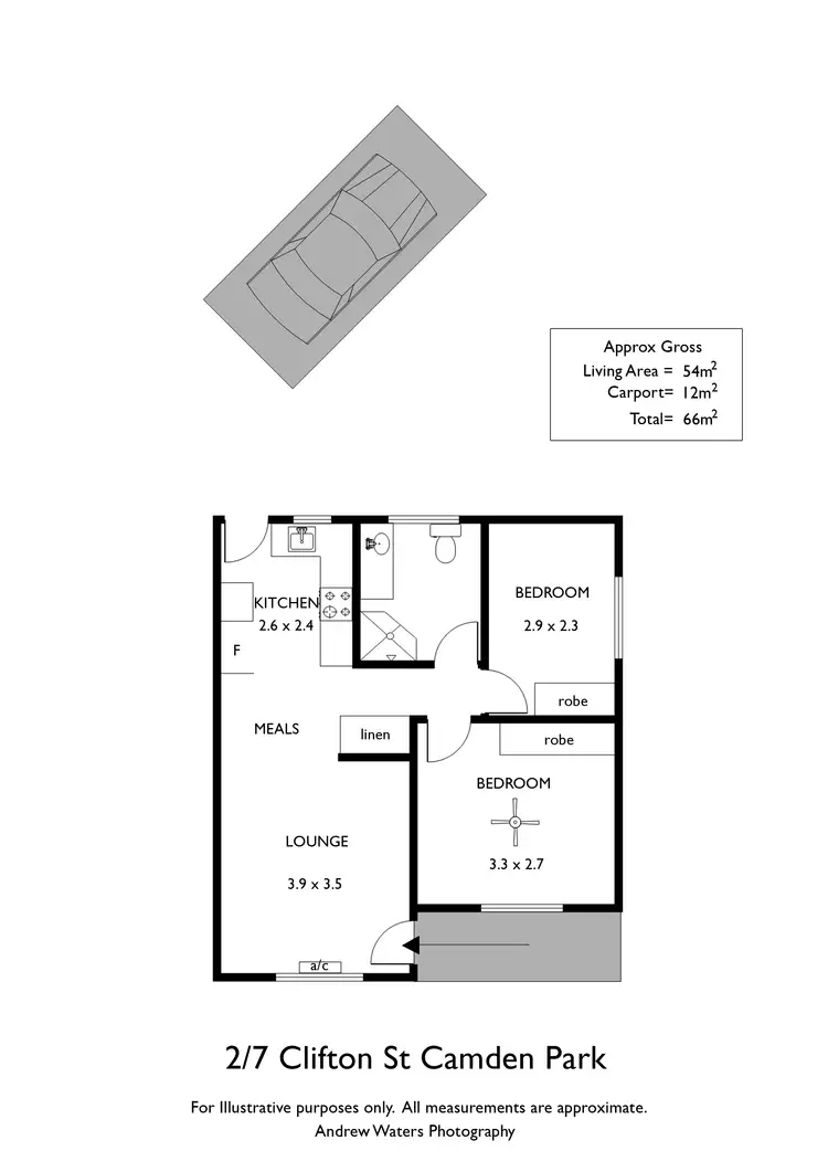 Floorplan of Homely unit listing, 2/7 Clifton Street, Camden Park SA 5038