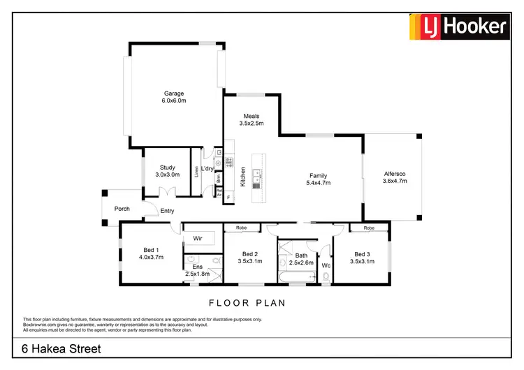 Floorplan of Homely house listing, 6 Hakea Street, Swan Hill VIC 3585