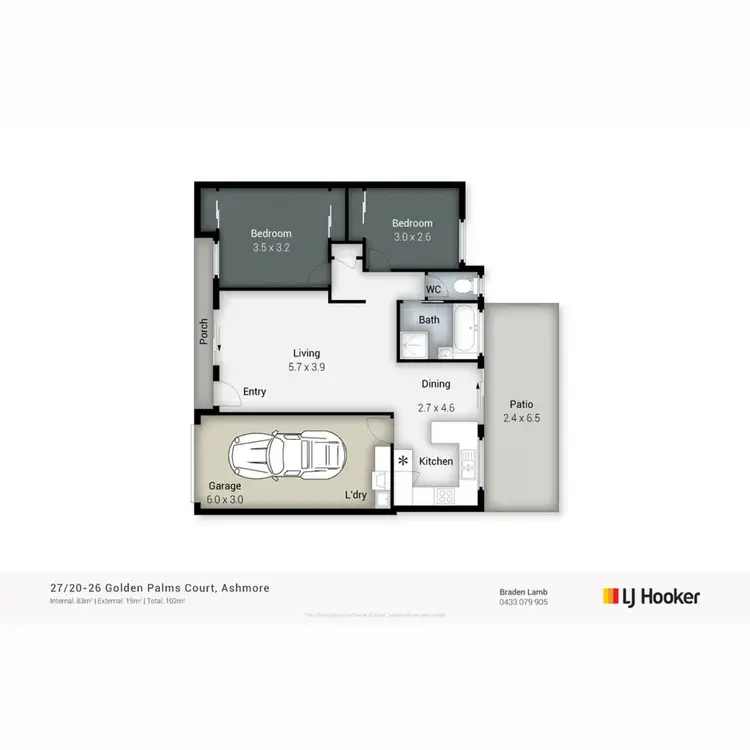 Floorplan of Homely semi-detached listing, 27/20-26 Golden Palms Court, Ashmore QLD 4214