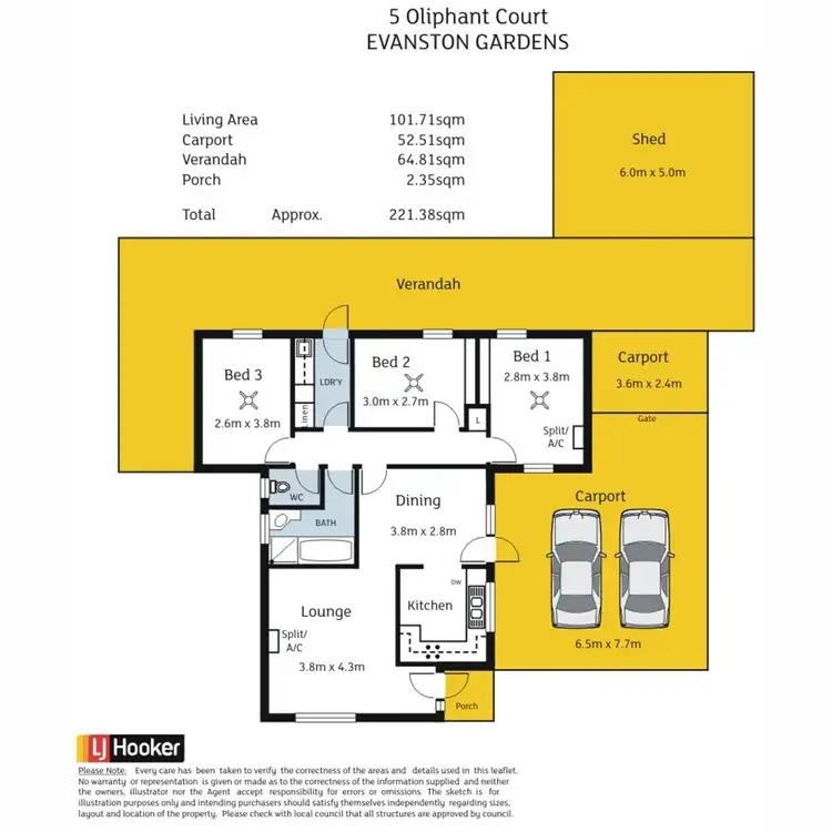 Floorplan of Homely house listing, 5 Oliphant Court, Evanston Gardens SA 5116
