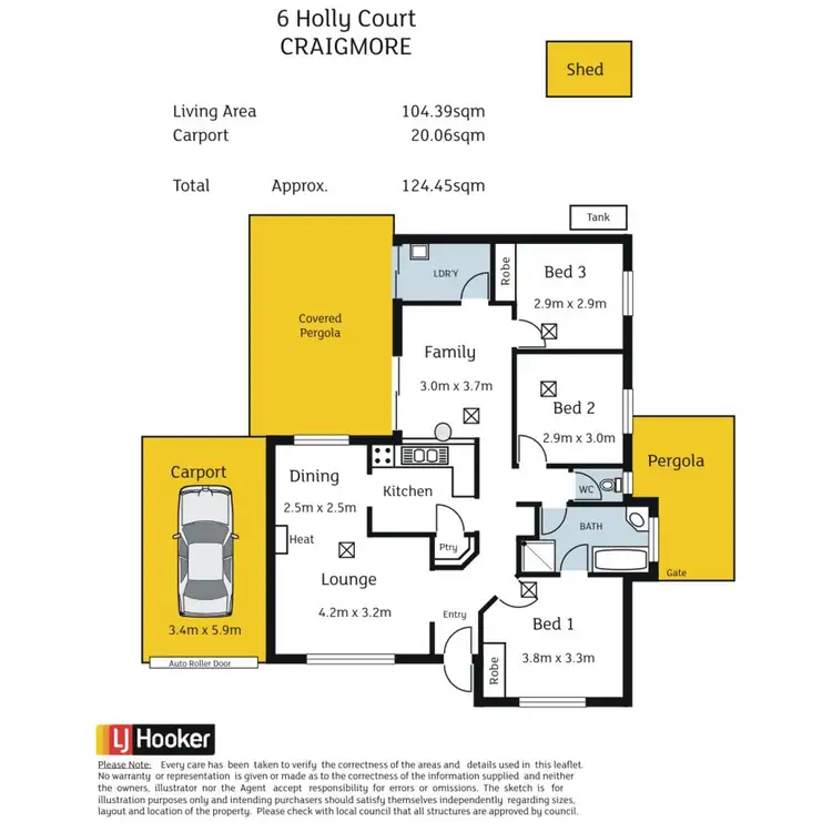 Floorplan of Homely house listing, 6 Holly Court, Craigmore SA 5114