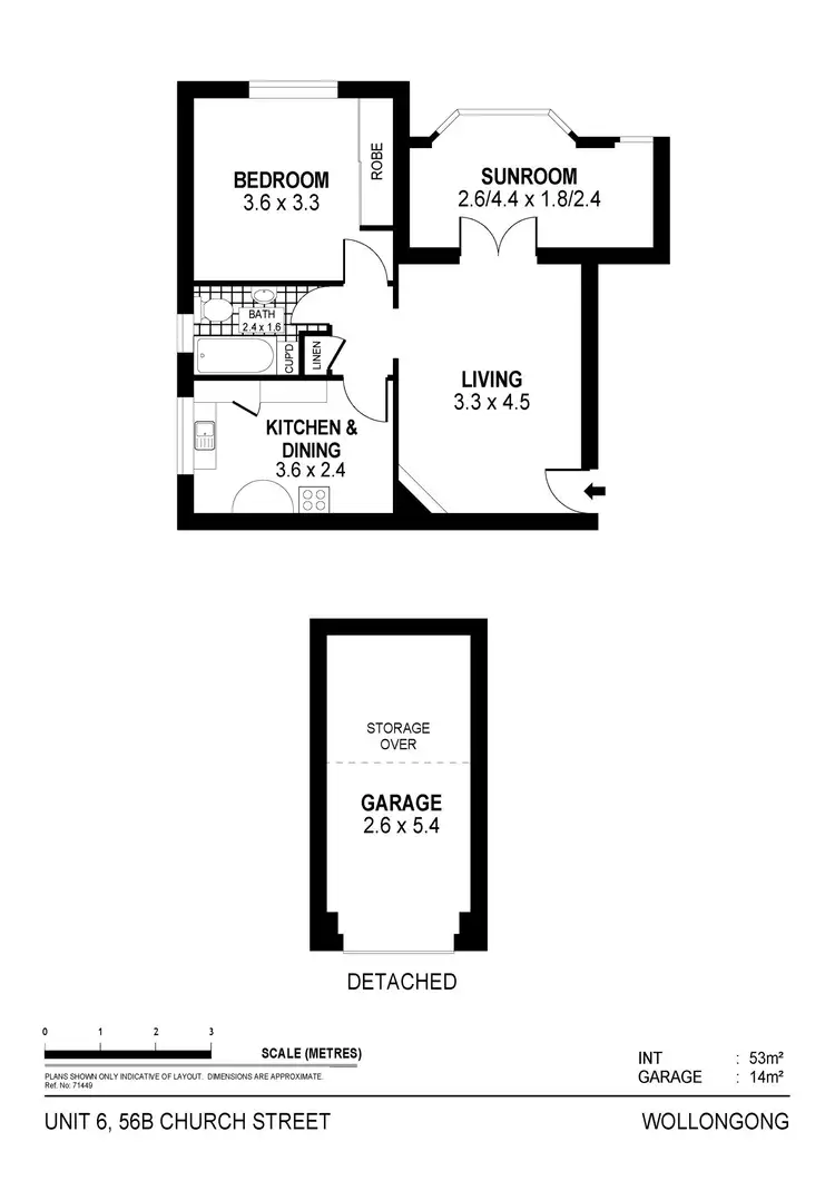 Floorplan of Homely unit listing, 6/56 B Church Street, Wollongong NSW 2500