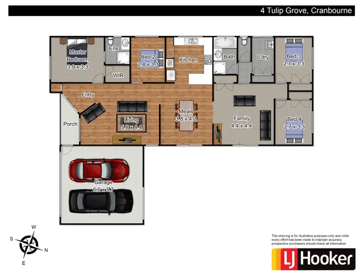 Floorplan of Homely house listing, 4 Tulip Grove, Cranbourne VIC 3977