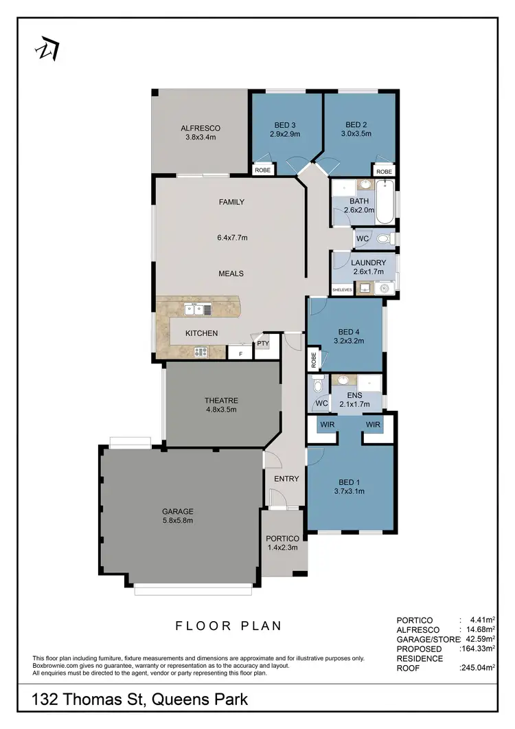 Floorplan of Homely house listing, 132 Thomas Street, Queens Park WA 6107