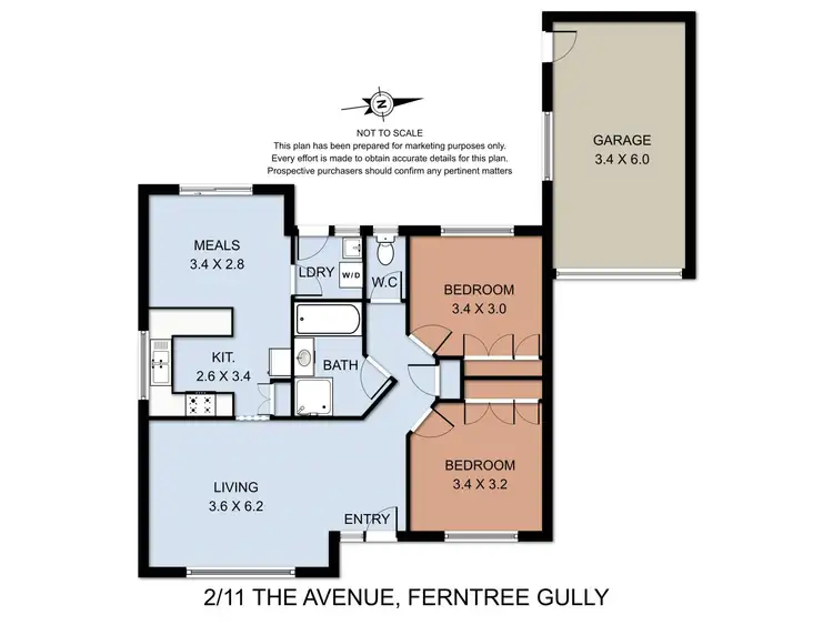Floorplan of Homely unit listing, 2/11 The Avenue, Ferntree Gully VIC 3156