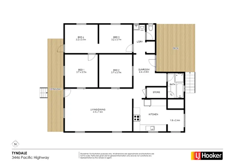 Floorplan of Homely rural property listing, 3446 Pacific Highway, Tyndale NSW 2460
