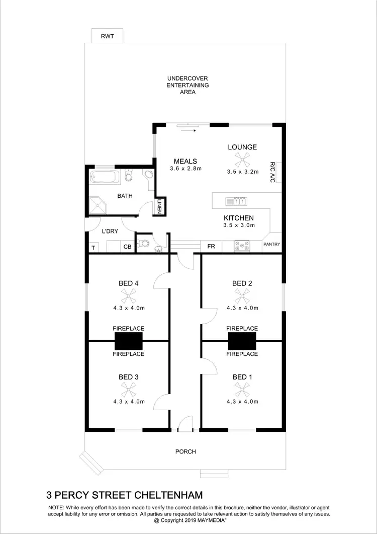 Floorplan of Homely house listing, 3 Percy Street, Cheltenham SA 5014