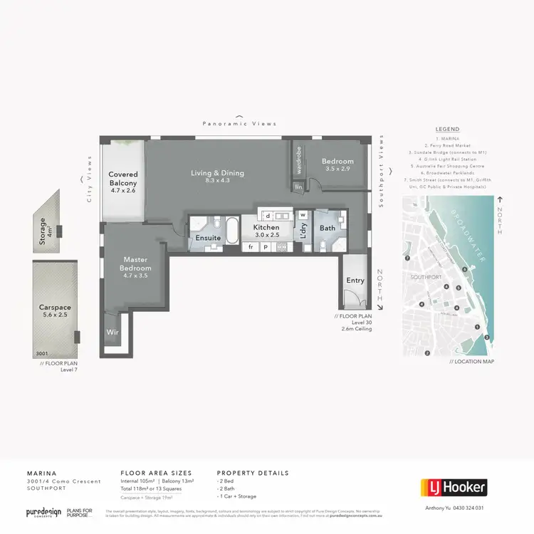 Floorplan of Homely unit listing, 3001/4 Como Crescent, Southport QLD 4215