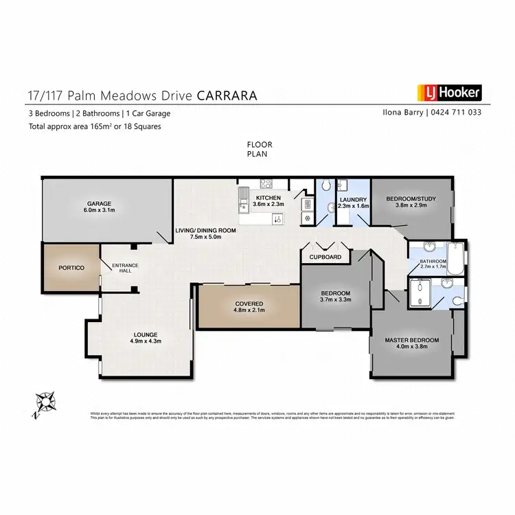 Floorplan of Homely semi-detached listing, 17/117 Palm Meadows Drive, Carrara QLD 4211