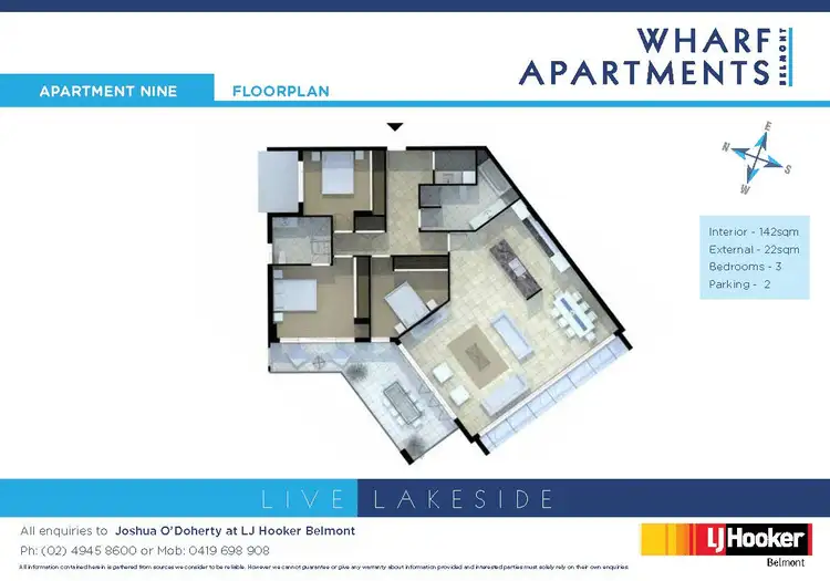 Floorplan of Homely apartment listing, 303/58 Brooks Parade, Belmont NSW 2280
