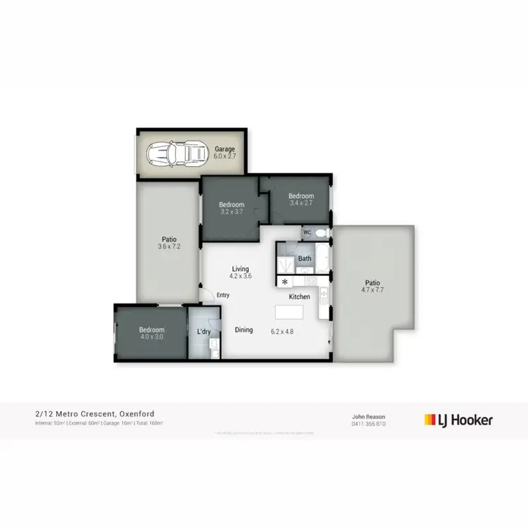 Floorplan of Homely semi-detached listing, 2/12 Metro Crescent, Oxenford QLD 4210