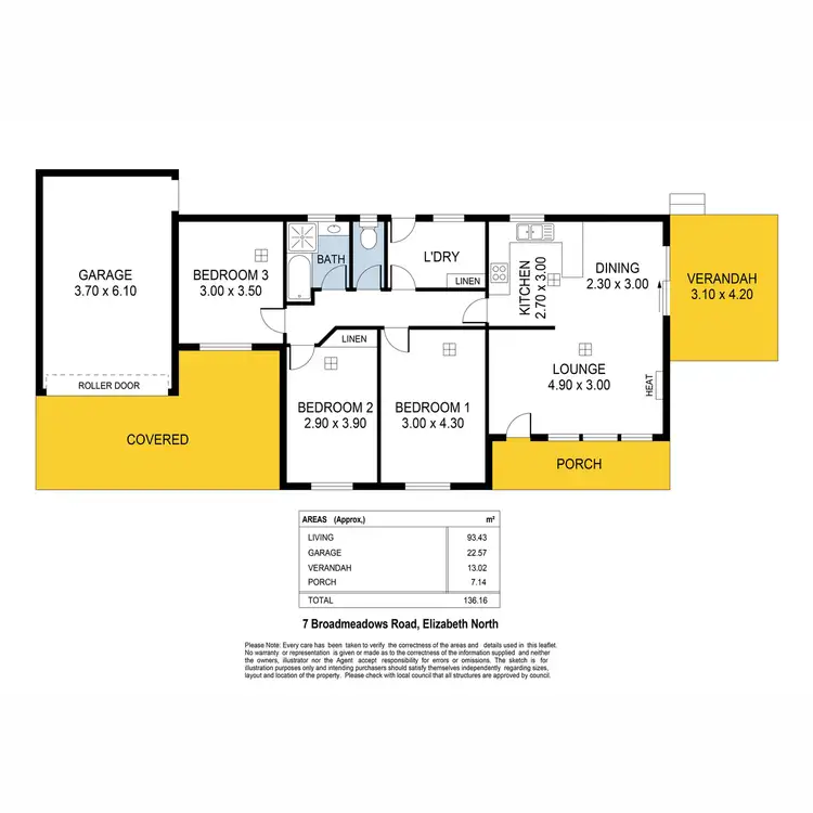 Floorplan of Homely house listing, 7 Broadmeadows Road, Elizabeth North SA 5113