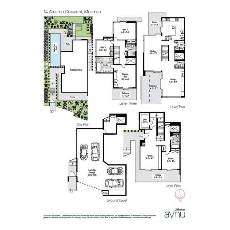 Floorplan of Homely house listing, 14 Amaroo Crescent, Mosman NSW 2088