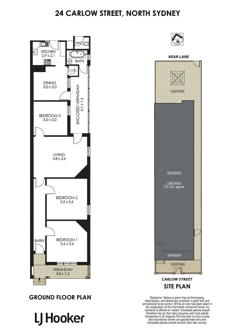 Floorplan of Homely semi-detached listing, 24 Carlow Street, North Sydney NSW 2060