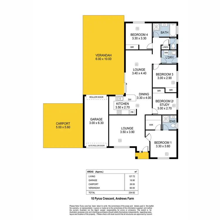 Floorplan of Homely house listing, 10 Pyrus Crescent, Andrews Farm SA 5114