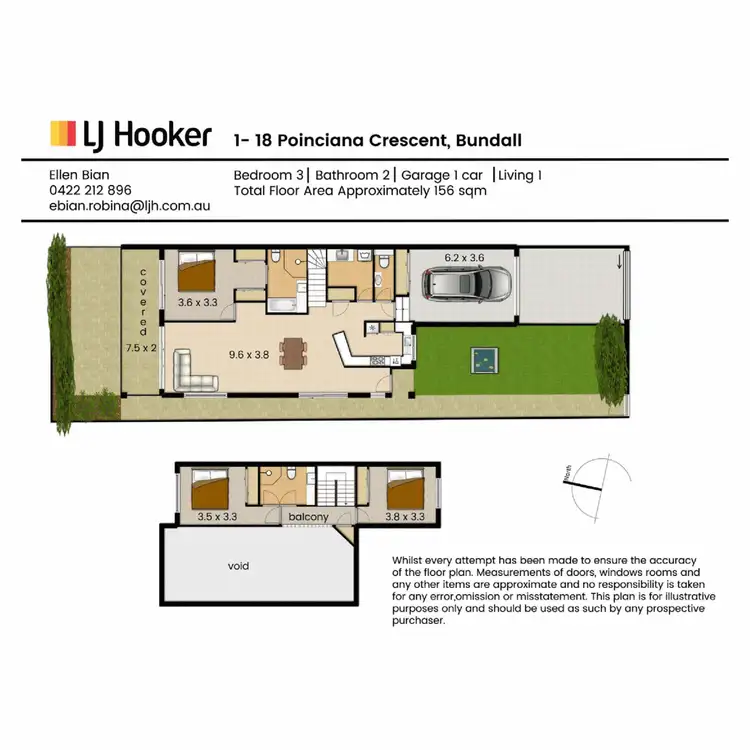 Floorplan of Homely semi-detached listing, 1/18 Poinciana Crescent, Bundall QLD 4217