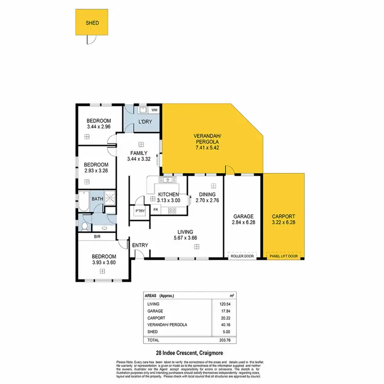 Floorplan of Homely house listing, 28 Indee Crescent, Craigmore SA 5114