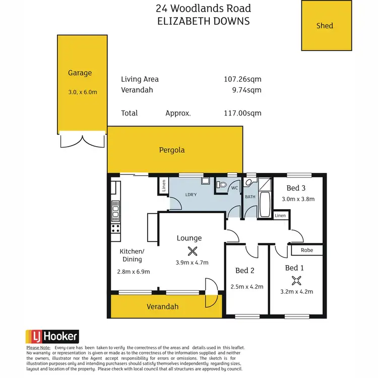 Floorplan of Homely house listing, 24 Woodlands Road, Elizabeth Downs SA 5113