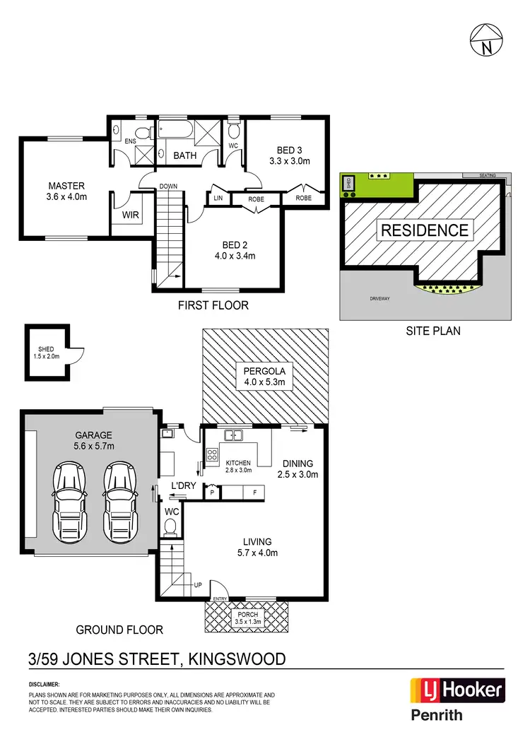 Floorplan of Homely townhouse listing, 3/59 Jones Street, Kingswood NSW 2747
