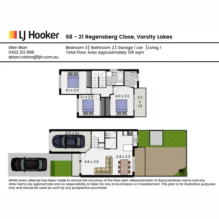 Floorplan of Homely villa listing, 68/21 Regensberg Close, Varsity Lakes QLD 4227