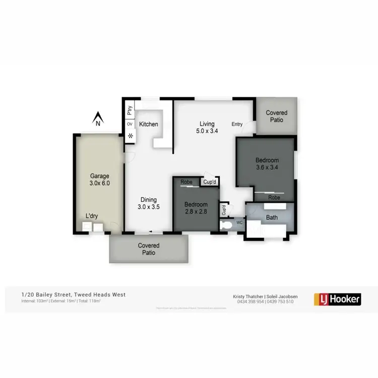 Floorplan of Homely semi-detached listing, 1/20 Bailey Street, Tweed Heads West NSW 2485