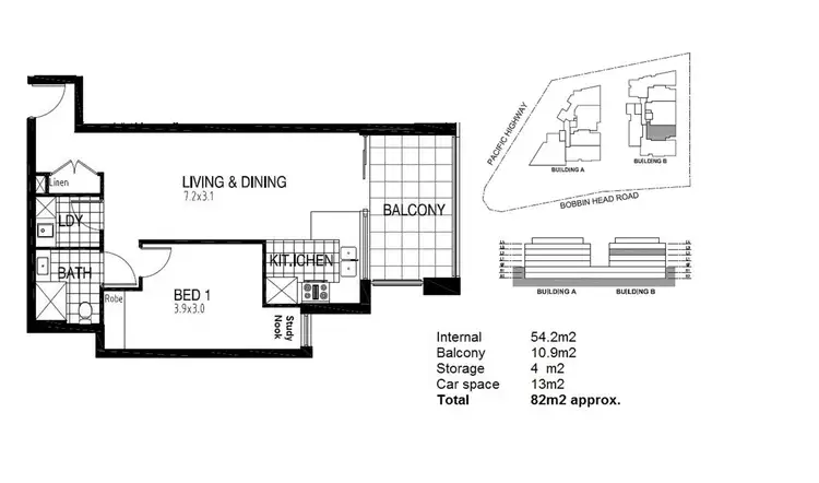 Floorplan of Homely unit listing, B205/2 Bobbin Head Road, Pymble NSW 2073