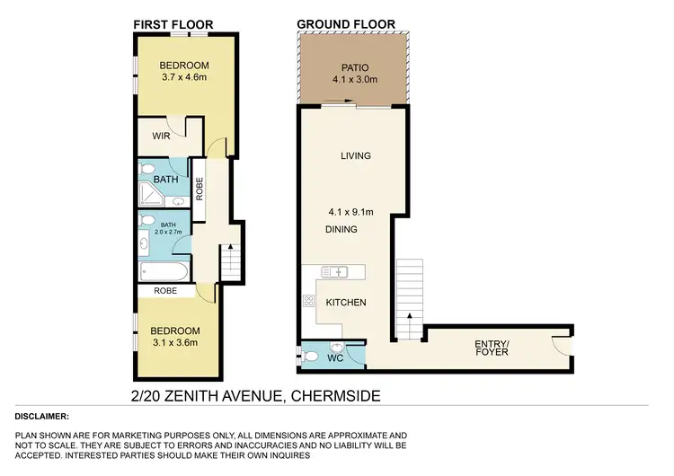 Floorplan of Homely townhouse listing, 2/20 Zenith Avenue, Chermside QLD 4032
