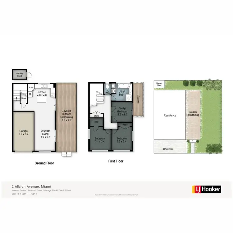 Floorplan of Homely semi-detached listing, 2 Albion Avenue, Miami QLD 4220