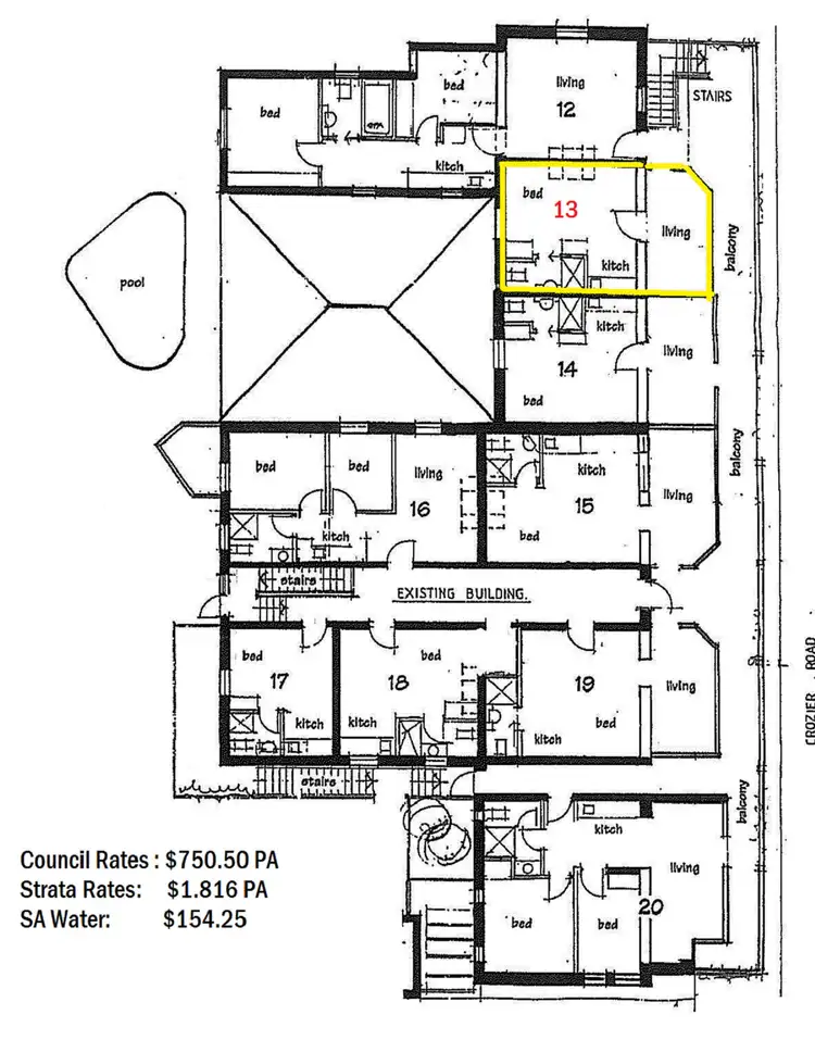 Floorplan of Homely apartment listing, Unit 13/14-16 Crozier road, Victor Harbor SA 5211
