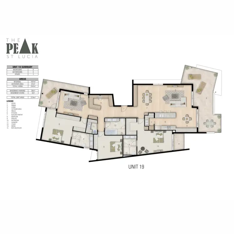 Floorplan of Homely apartment listing, 19/56 Bellevue Terrace, St Lucia QLD 4067