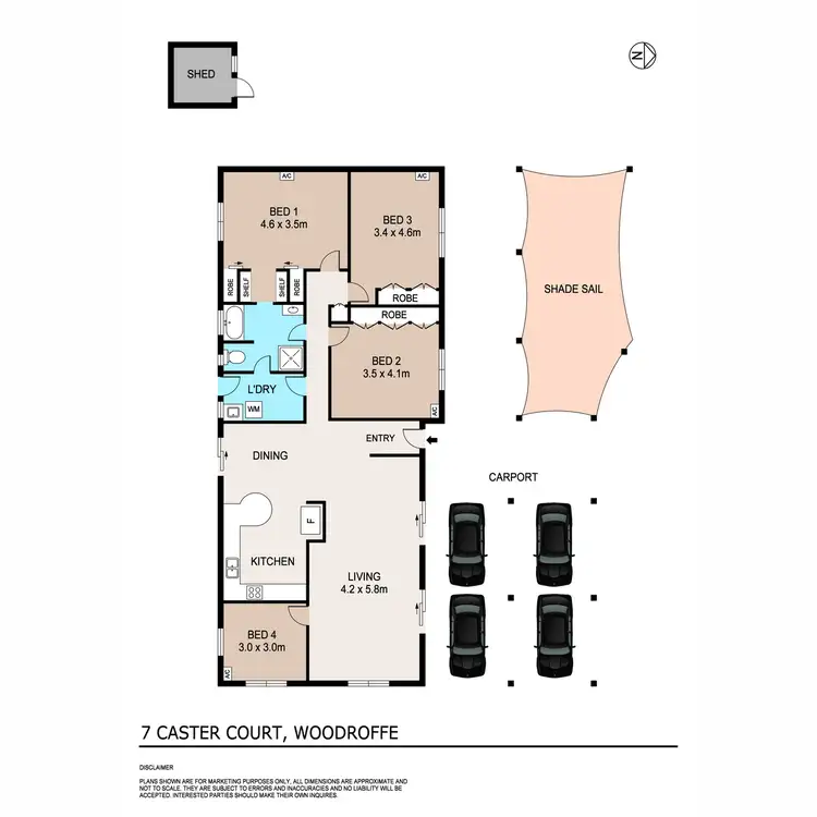 Floorplan of Homely house listing, 7 Castor Court, Woodroffe NT 830