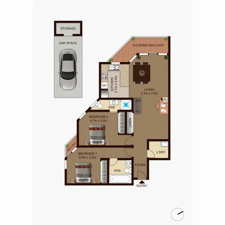 Floorplan of Homely apartment listing, 21/4 Jardine Street, Kingston ACT 2604
